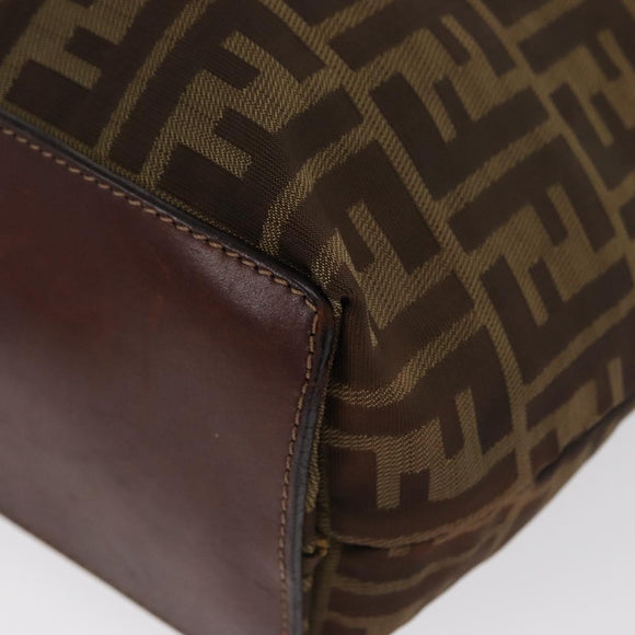 FENDI Zucca Canvas Tote Bag Black Brown Auth 169183