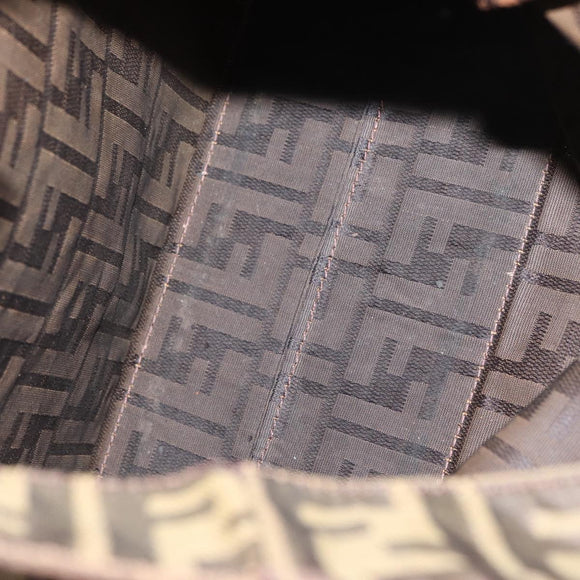 FENDI Zucca Canvas Tote Bag Black Brown Auth 169183