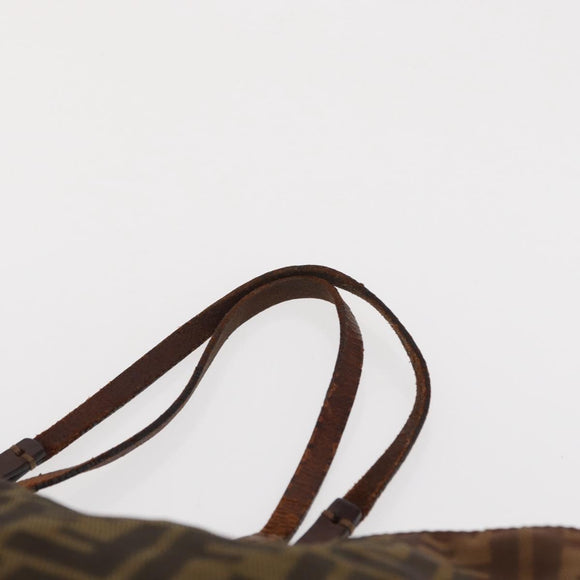 FENDI Zucca Canvas Tote Bag Black Brown Auth 169183