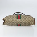 GUCCI GG Supreme Web Sherry Line Tote Bag PVC Beige Gold 010 378 Auth 169187-10