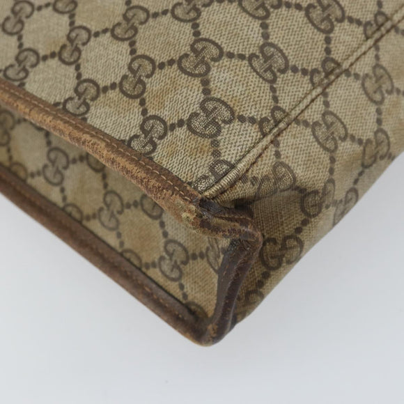 GUCCI GG Supreme Web Sherry Line Tote Bag PVC Beige Gold 010 378 Auth 169187