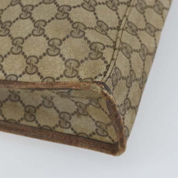 GUCCI GG Supreme Web Sherry Line Tote Bag PVC Beige Gold 010 378 Auth 169187
