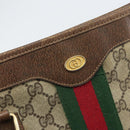 GUCCI GG Supreme Web Sherry Line Tote Bag PVC Beige Gold 010 378 Auth 169187-17