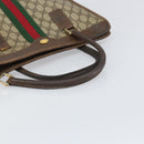 GUCCI GG Supreme Web Sherry Line Tote Bag PVC Beige Gold 010 378 Auth 169187-7