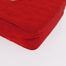 PRADA Shoulder Pouch Nylon Red Gold Auth 169188-14