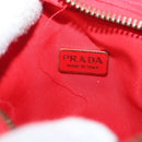 PRADA Shoulder Pouch Nylon Red Gold Auth 169188-18