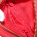 PRADA Shoulder Pouch Nylon Red Gold Auth 169188-11