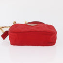 PRADA Shoulder Pouch Nylon Red Gold Auth 169188-5