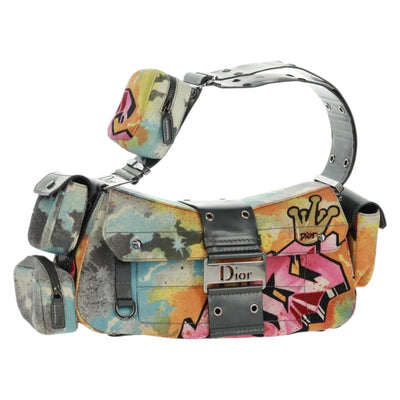 Christian Dior John Galliano SS 2024 Bag Canvas Multicolor Silver Auth 169197SM