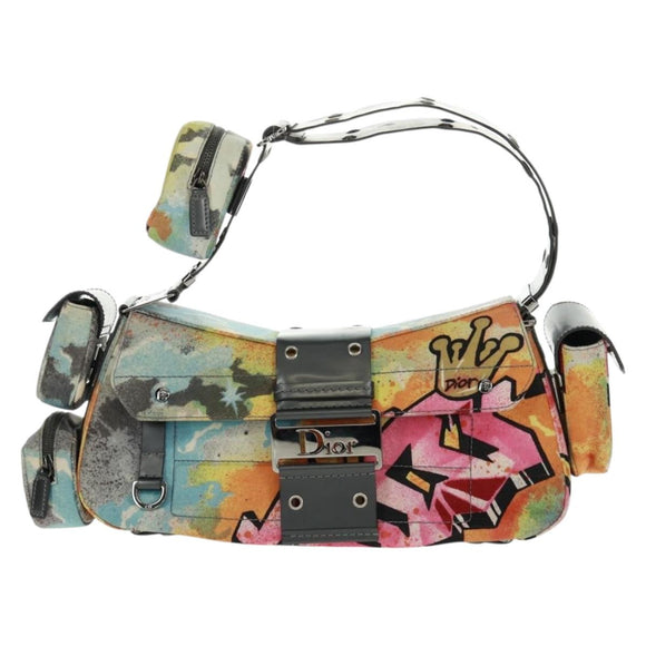 Christian Dior John Galliano SS 2024 Bag Canvas Multicolor Silver Auth 169197SM