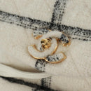 CHANEL Backpack Tweed Gold White CC Auth 169198SM-23