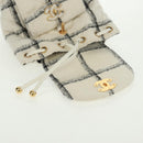CHANEL Backpack Tweed Gold White CC Auth 169198SM-24