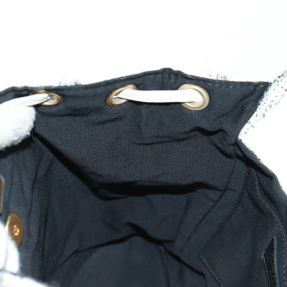 CHANEL Backpack Tweed Gold White CC Auth 169198SM