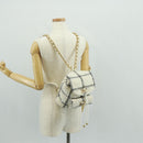 CHANEL Backpack Tweed Gold White CC Auth 169198SM-31