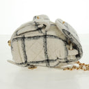CHANEL Backpack Tweed Gold White CC Auth 169198SM-4