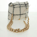 CHANEL Backpack Tweed Gold White CC Auth 169198SM-7