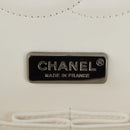 CHANEL Chain Shoulder Bag Leather White Silver CC Auth 169199SM-24