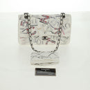 CHANEL Chain Shoulder Bag Leather White Silver CC Auth 169199SM-33