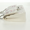 CHANEL Chain Shoulder Bag Leather White Silver CC Auth 169199SM-4