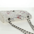 CHANEL Umhängetasche Kette Leder Weiß Silber CC Auth 169199SM-6