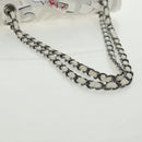 CHANEL Umhängetasche Kette Leder Weiß Silber CC Auth 169199SM-7