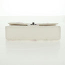 CHANEL Chain Shoulder Bag Leather White Silver CC Auth 169199SM-9
