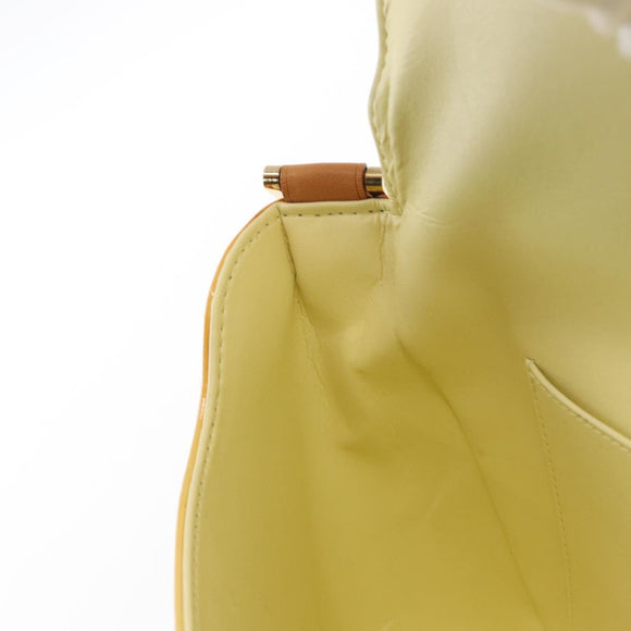 LOUIS VUITTON Monogram Vernis Thompson Street Bag Lime Yellow M91071 Auth 169213