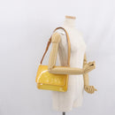LOUIS VUITTON Monogram Vernis Thompson Street Bag Lime Yellow M91071 Auth 169213-21