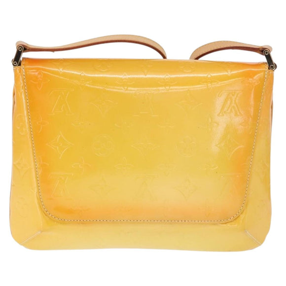 LOUIS VUITTON Monogram Vernis Thompson Street Bag Lime Yellow M91071 Auth 169213