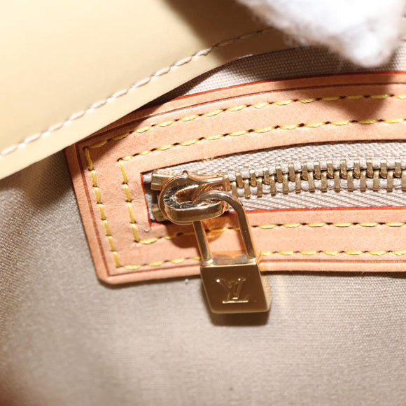 LOUIS VUITTON Monogram Vernis Reade PM Hand Bag Beige M91334 LV Auth 169215