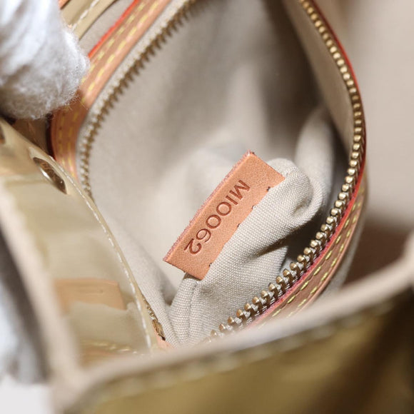 LOUIS VUITTON Monogram Vernis Reade PM Hand Bag Beige M91334 LV Auth 169215