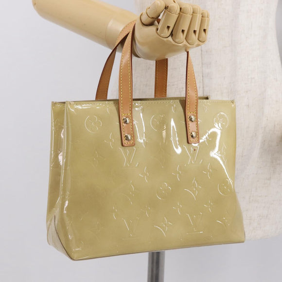 LOUIS VUITTON Monogram Vernis Reade PM Hand Bag Beige M91334 LV Auth 169215