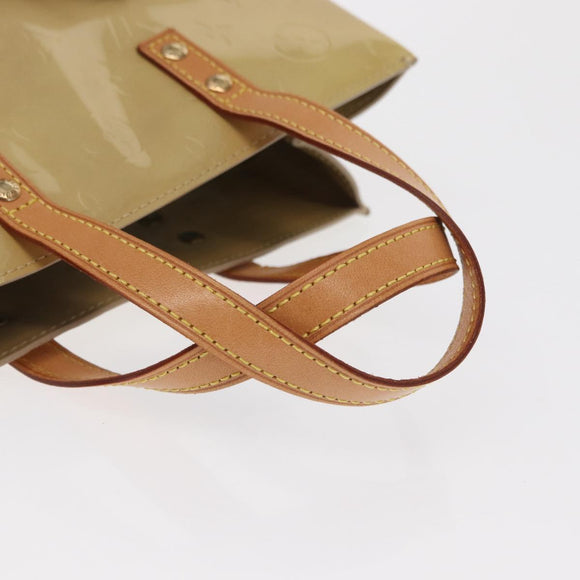 LOUIS VUITTON Monogram Vernis Reade PM Hand Bag Beige M91334 LV Auth 169215