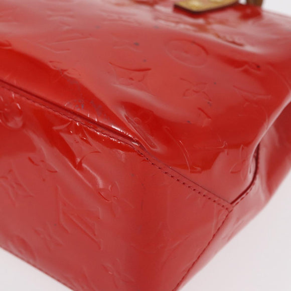 LOUIS VUITTON Monogram Vernis Reade PM Hand Bag Red Rouge M91088 LV Auth 169217