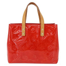 LOUIS VUITTON Monogram Vernis Reade PM Hand Bag Red Rouge M91088 LV Auth 169217-13