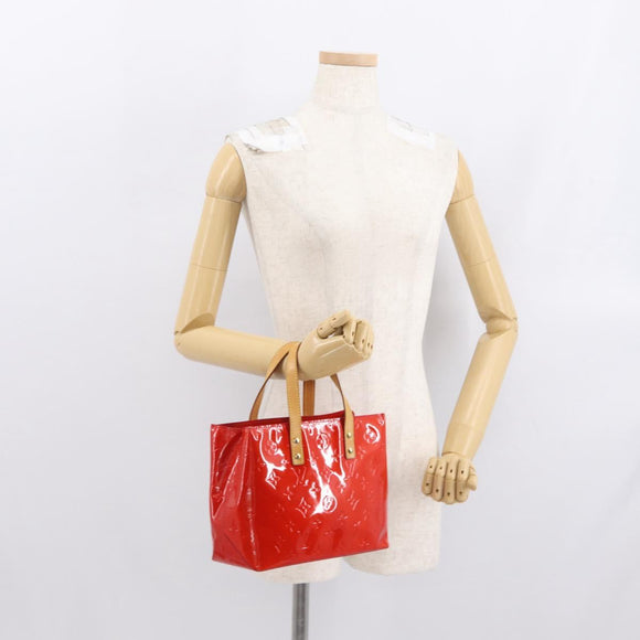 LOUIS VUITTON Monogram Vernis Reade PM Hand Bag Red Rouge M91088 LV Auth 169217