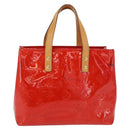 LOUIS VUITTON Monogram Vernis Reade PM Hand Bag Red Rouge M91088 LV Auth 169217-2