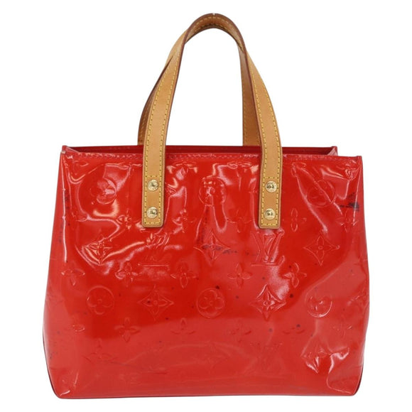 LOUIS VUITTON Monogram Vernis Reade PM Hand Bag Red Rouge M91088 LV Auth 169217