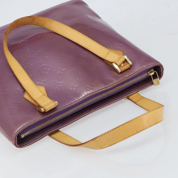 LOUIS VUITTON Monogram Vernis Houston Hand Bag Purple Viole M91093 Auth 169218