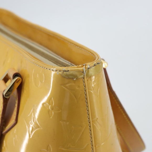 LOUIS VUITTON Monogram Vernis Houston Hand Bag Beige M91004 LV Auth 169220