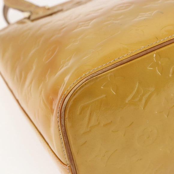 LOUIS VUITTON Monogram Vernis Houston Hand Bag Beige M91004 LV Auth 169223
