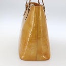 LOUIS VUITTON Monogram Vernis Houston Hand Bag Beige M91004 LV Auth 169223-4