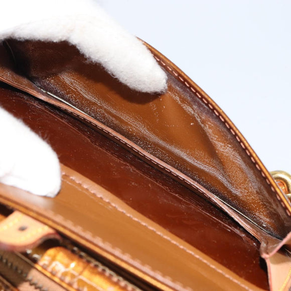 LOUIS VUITTON Monogram Vernis Christy MM Shoulder Bag Bronze M91109 Auth 169230