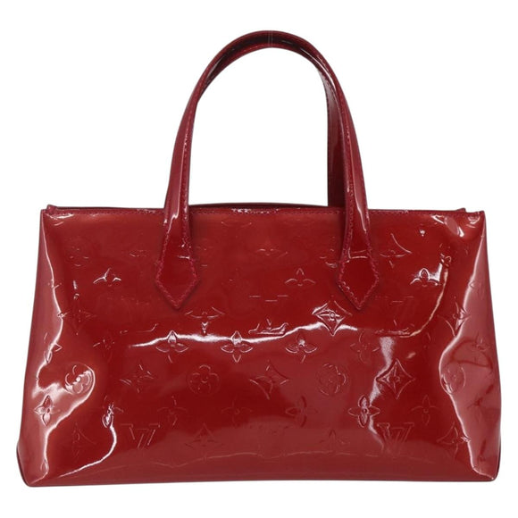 LOUIS VUITTON VernisRayure Wilshire PM Bag Pomme D'amour M91701 LV Auth 169232A