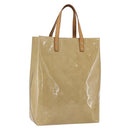 LOUIS VUITTON Monogram Vernis Reade MM Hand Bag Beige M91141 LV Auth 169234-1