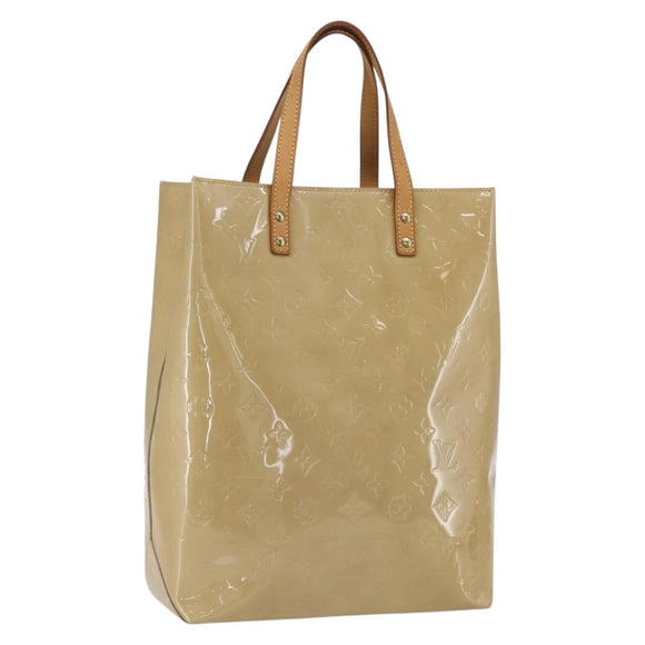 LOUIS VUITTON Monogram Vernis Reade MM Hand Bag Beige M91141 LV Auth 169234