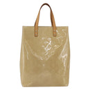 LOUIS VUITTON Monogram Vernis Reade MM Hand Bag Beige M91141 LV Auth 169234-13