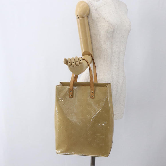 LOUIS VUITTON Monogram Vernis Reade MM Hand Bag Beige M91141 LV Auth 169234