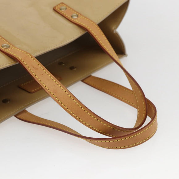 LOUIS VUITTON Monogram Vernis Reade MM Hand Bag Beige M91141 LV Auth 169234