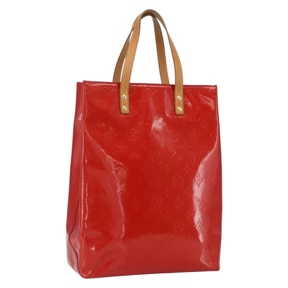LOUIS VUITTON Monogram Vernis Reade MM Hand Bag Red Rouge M91086 LV Auth 169235